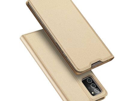 Samsung Galaxy Note 20 DUX DUCIS Skin Pro Series Læder Cover m. Pung - Guld Online Hot Sale