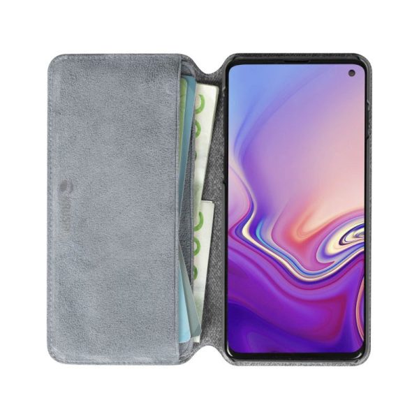 Samsung Galaxy S10 Krusell Broby Slim Wallet Ruskind Flip Cover - Grå Online Hot Sale