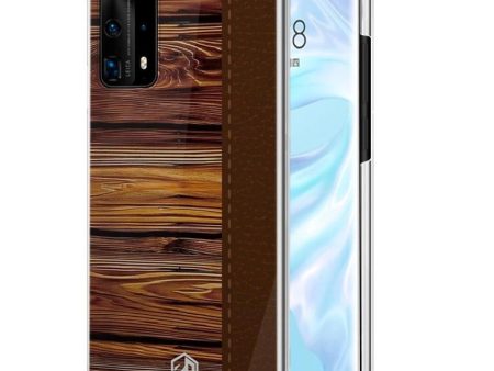 Huawei P40 Pro Pinwuyo Wood Grain Style Cover - Brun Cheap