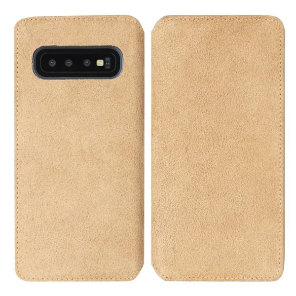 Krusell Broby Slim Wallet Samsung Galaxy S10+ (Plus) Ruskind Flip Cover - Beige Online