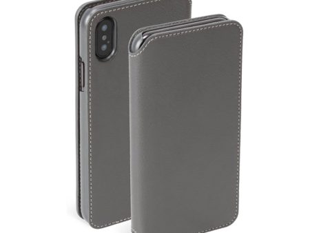 Krusell Pixbo 4 Card FolioCase iPhone Xs Max Læder Flip Cover - Grå For Sale