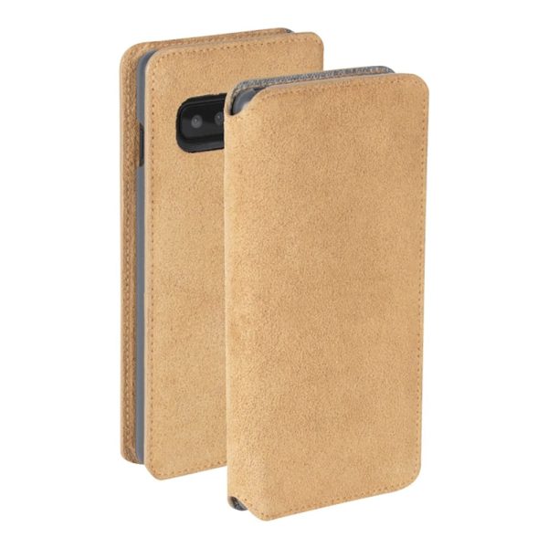 Krusell Broby Slim Wallet Samsung Galaxy S10+ (Plus) Ruskind Flip Cover - Beige Online