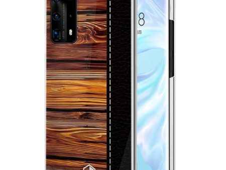 Huawei P40 Pro Pinwuyo Wood Grain Style Cover - Sort Fashion