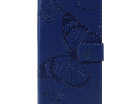 Huawei Y5 (2019) Læder Cover m. Pung - Blå Sommerfugl Online now