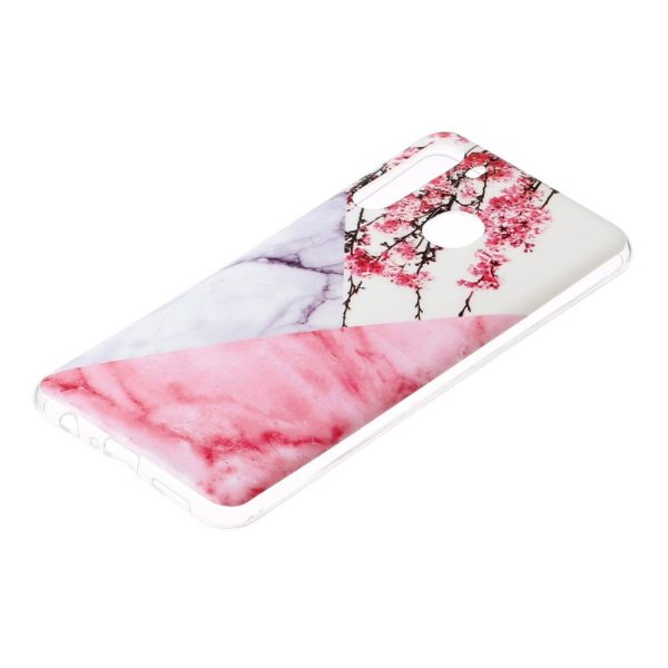 Samsung Galaxy A21 Fleksibel Plastik Cover m. Marble Print - Lyserød Marmor   Blomster Sale