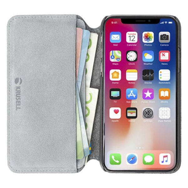 Krusell Broby Slim Wallet iPhone XS Max Ruskind Flip Cover - Grå Sale