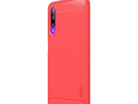 Huawei P Smart Pro Fleksibelt Plastik Cover m. Carbon Look - Rød Online now