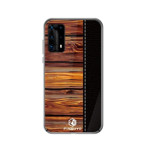 Huawei P40 Pro Pinwuyo Wood Grain Style Cover - Sort Fashion