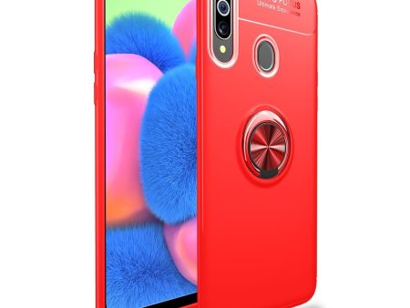 Samsung Galaxy A20s Cover m. Magnetisk Kickstand Rød m. Ring For Discount