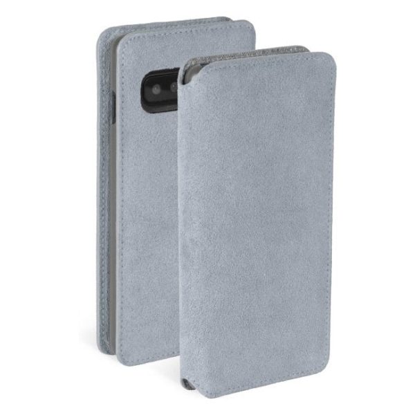 Samsung Galaxy S10 Krusell Broby Slim Wallet Ruskind Flip Cover - Grå Online Hot Sale