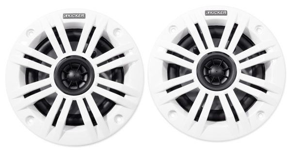 Pair KICKER 45KM44 4  150 Watt Weatherproof Marine Speakers+Free TRuRock Earbuds Online Hot Sale