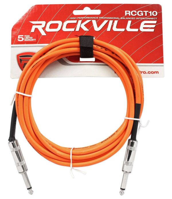 6 Rockville 10   1 4  TS to 1 4   TS Guitar Instrument Cable (6 Colors) Cheap