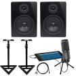 Audio Technica AT2020USBi Condenser USB Recording Microphone+(2) Monitors+Stands on Sale