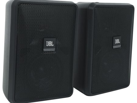 2 JBL Control 23-1 3  Indoor Outdoor 70v Commercial Wall Mount Speakers in Black For Sale