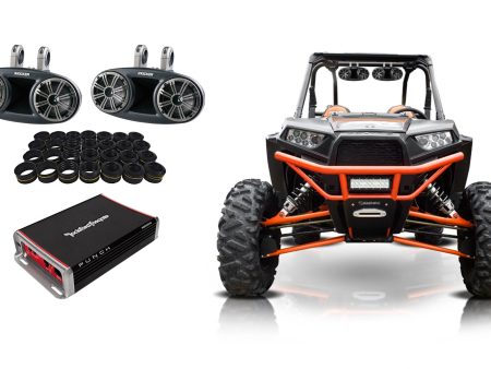 Kicker 6.75  300w Rollcage Speakers+2-Ch Amp+Player for Polaris ATV UTV RZR CART For Discount