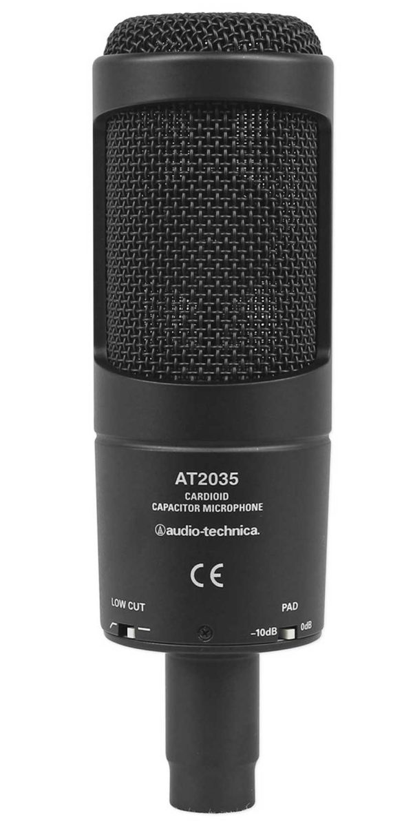 Audio Technica AT2035 Cardioid Condenser Studio Microphone Mic + Blue XLR Cable Online now