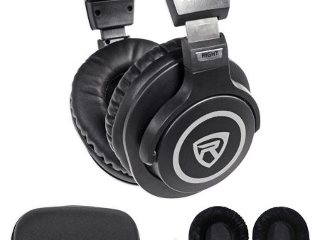 Rockville PRO-M50 Studio Headphones with Detachable Coil Cable, Case+Extra Ear Pad Fashion