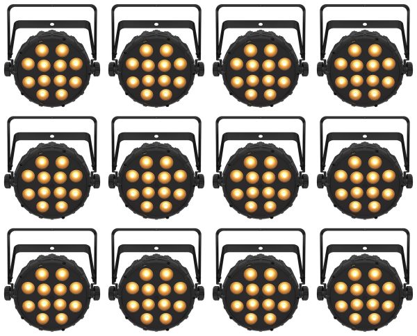 (12) Chauvet DJ SLIMPAR Q12 BT ILS Wireless Par Wash Up-Lights w  Bluetooth For Discount