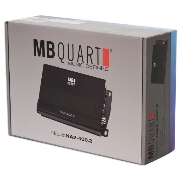 MB QUART NA2-400.2 400 Watt RMS 2-Ch. Marine Boat ATV Compact Amplifier+Amp Kit Hot on Sale