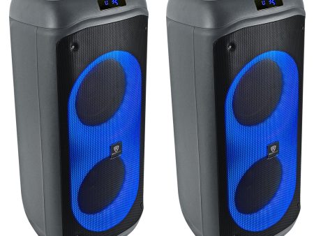 (2) Rockville BASS PARTY 8 Rechargeable Party Speakers w Bluetooth Wireless Link Online Sale