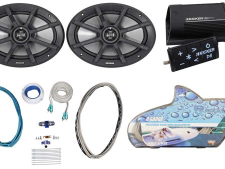 (2) Kicker 40PS692 6x9  180w ATV Motorcycle Speakers+Bluetooth Amplifier+Amp Kit For Discount