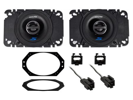 Alpine 140w Front Factory Speaker Replacement Kit For 1997-2002 Jeep Wrangler TJ Supply