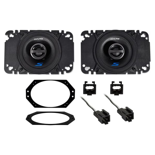 Alpine 140w Front Factory Speaker Replacement Kit For 1997-2002 Jeep Wrangler TJ Supply