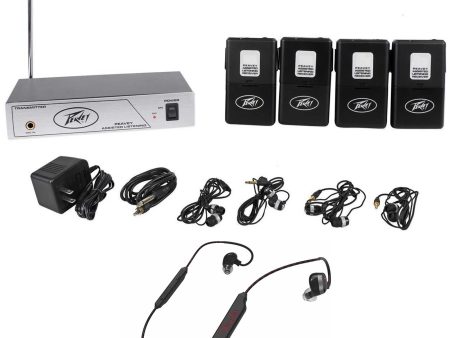 Peavey ALS72.9 Mhz Assisted Listening System With 4 Receivers+Fender Earbuds Cheap