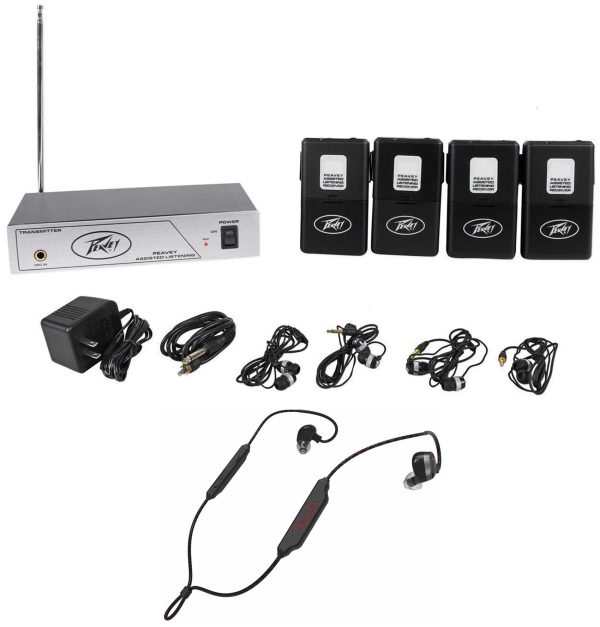 Peavey ALS72.9 Mhz Assisted Listening System With 4 Receivers+Fender Earbuds Cheap