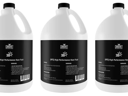 (3) Chauvet DJ HFG HF-G (3) Gallon of Performance Haze Juice Fluid Replaces HJU Fashion