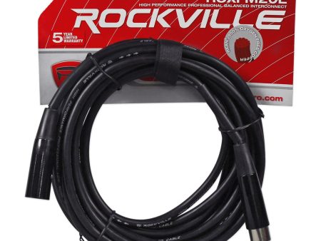 Rockville RCXFM20E-B 20 Foot Female to Male XLR Mic Cable Black 100% Copper Sale