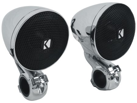 (2) Kicker 47PSM32 3  100w PSM Motorcycle ATV Handlebar Speakers in Chrome PSM32 Supply