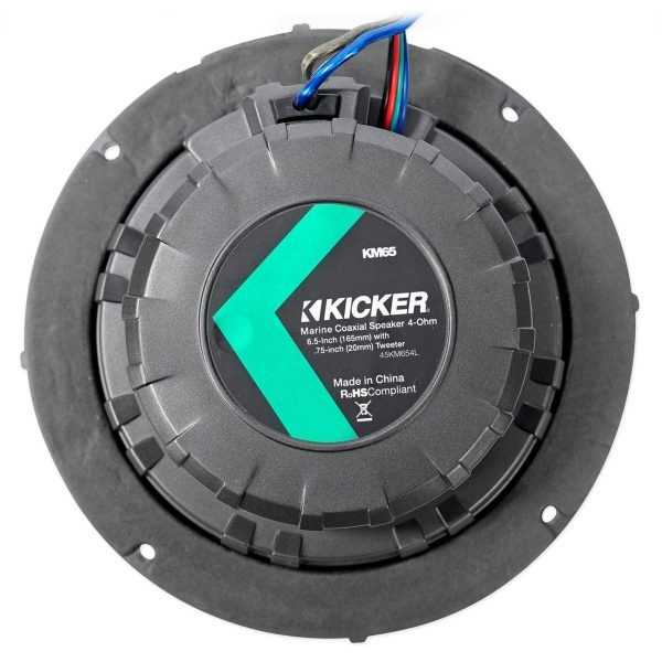 (2) KICKER KM65 6.5  Black Marine Wakeboard Tower LED Speakers+Amplifier+Wires Online now