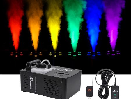 Chauvet DJ Geyser T6 Fog Machine Fogger, LED RGB Pyrotechnic Light Effect+Remote For Cheap