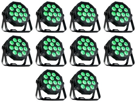 (10) Eliminator ADJ MEGA 64 PROFILE EP DMX RGB+UV LED Club DJ Par Wash Up-Lights Supply