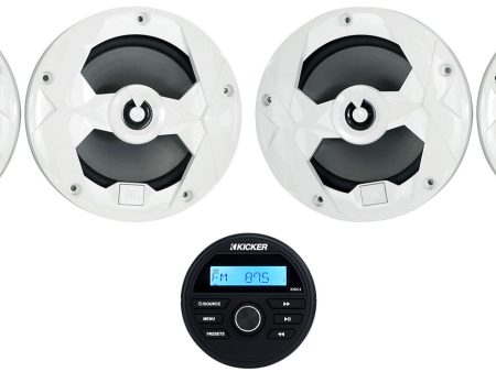 Kicker KMC2 Digital Media Receiver w Bluetooth USB+(4) White JBL 6.5  Speakers Online Hot Sale