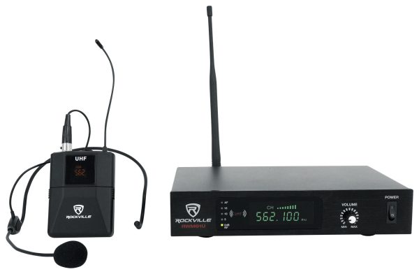 Rockville RWM61U Professional UHF Headset & Guitar Wireless Microphone System Supply