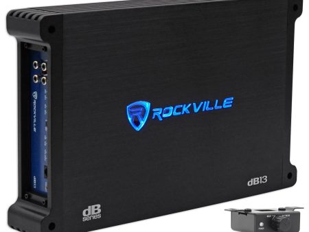 Rockville dB13 3000 Watt Peak 750w RMS Mono 2 Ohm Amplifier Car Amp on Sale