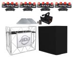 4) Chauvet Intimidator Wave 360 IRC Moving Heads+Metal DJ Booth Facade+Scrim+Fog Fashion