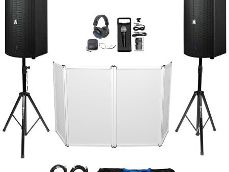 DJ Package w Avante Audio A10X 10  Speakers+Stands+Microphone+Headphones+Facade Hot on Sale