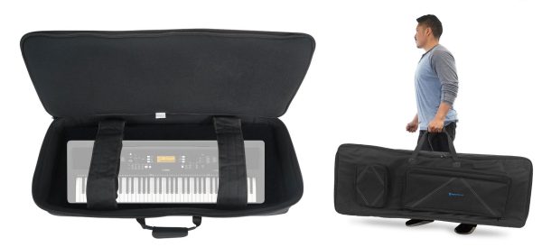 Rockville 76 Key Padded Rigid Durable Keyboard Gig Bag Case For YAMAHA PSR-EW300 Online Hot Sale