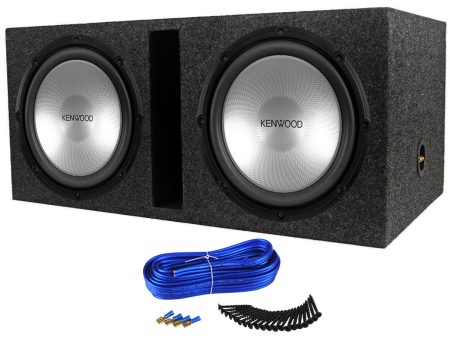 Pair Kenwood KFC-W12DVC 12  2000 Watt Car Subwoofers + Dual Vented Sub Enclosure Online Sale