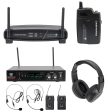 Audio Technica ATW-1101 H System 10 Wireless Headset+Dual Mics+Samson Headphones Online