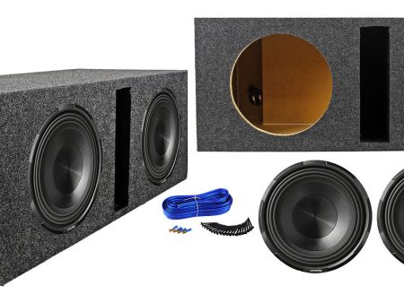 (2) ALPINE X-W10D4 10  900w RMS Car Audio Subwoofers+Vented Sub Box Enclosure Supply