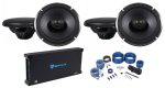 (4) ALPINE X-S65 6.5  360w Type-X Car Audio Speakers+4-Channel Amplifier+Wires Fashion