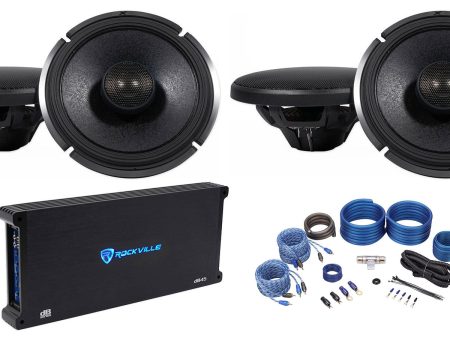 (4) ALPINE X-S65 6.5  360w Type-X Car Audio Speakers+4-Channel Amplifier+Wires Fashion