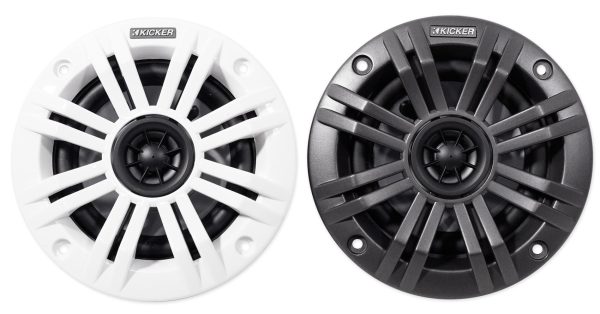 Pair KICKER 45KM44 4  150 Watt Weatherproof Marine Speakers+Free TRuRock Earbuds Online Hot Sale