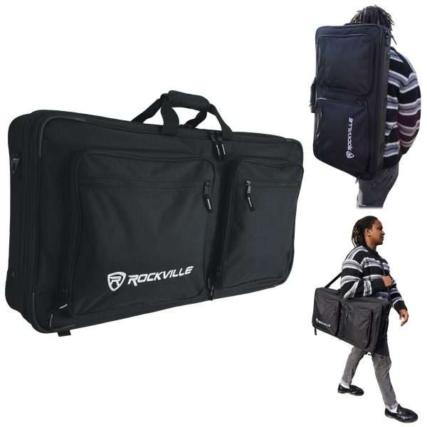 Rockville DC27 Padded DJ Bag Backpack Fits Roland GAIA 2 Sale