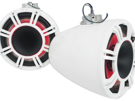 Pair KICKER 47KMFC11W 11  Marine Horn Loaded Flat Mount Tower Speakers KMFC11W Discount