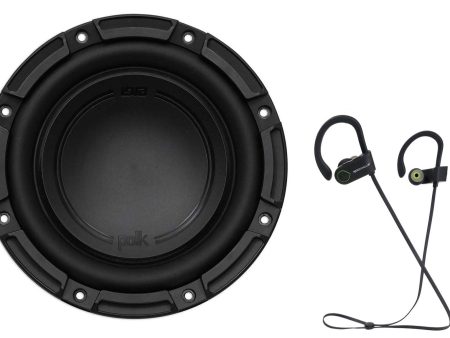 Polk Audio DB842DVC 8” 750 Watt Car Marine Boat Audio Subwoofer Sub+ Earbuds Supply